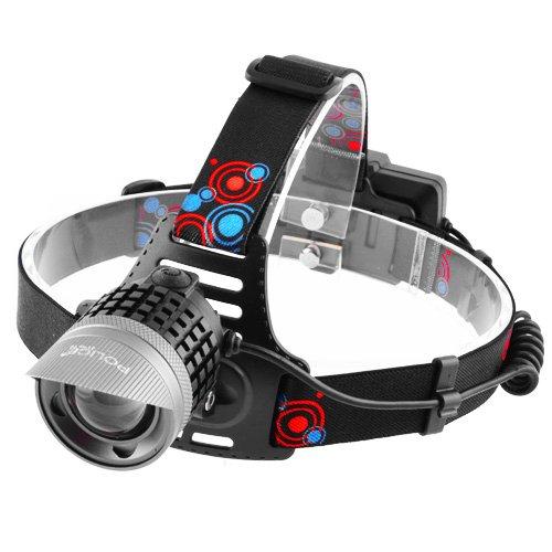Налобний ліхтар POLICE BL-2170-T6 2x18650 1LED+2 LED панель, ЗУ micro usb, zoom тріскачка