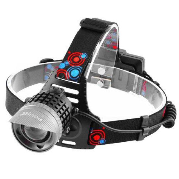 Налобный фонарь POLICE BL-2170-T6 2x18650 1LED+2 LED панель, ЗУ micro usb, zoom трещотка