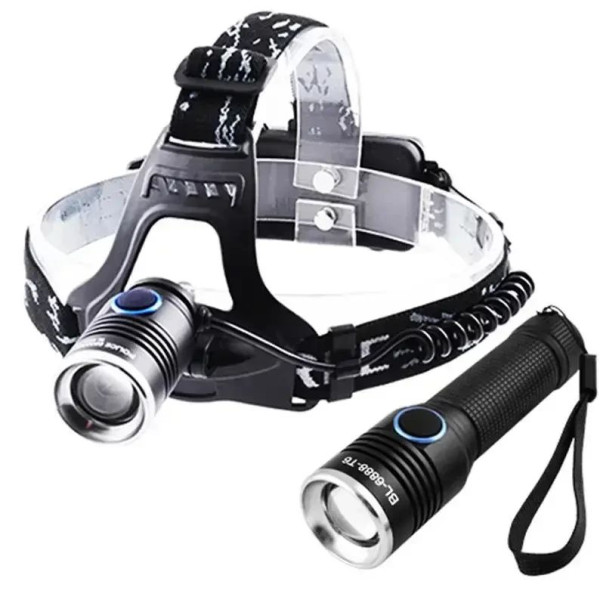 Фонарь налобный POLICE BL-6888-T6 ЗУ мікро USB 3 режима zoom