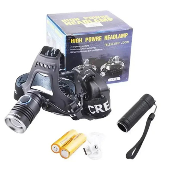 Фонарь налобный POLICE BL-6888-T6 ЗУ мікро USB 3 режима zoom