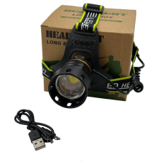 Налобный фонарь  POLICE BL-A14-3-P90 Zoom P.B. Type-C.3x18650 3+1реж