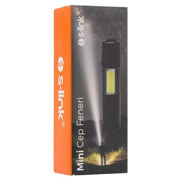 Фонарь S-link SL-8708 компактный карманный, портативный, черный, на 1 батарейку AA, светодиодный яркий