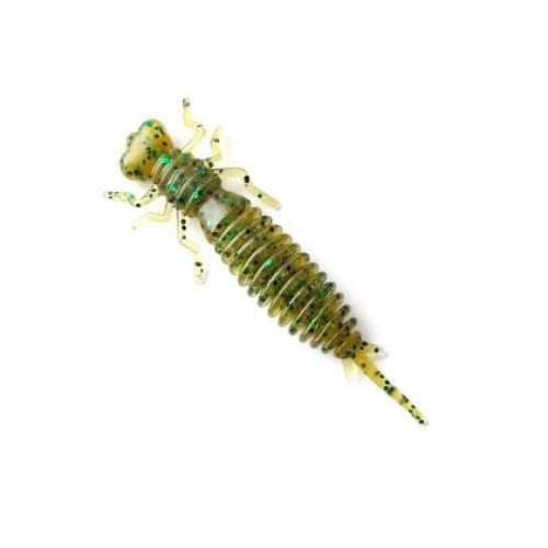Силиконовая приманка Fanatik Larva 1.6 дюйма цвет 005 стрекоза болотный с блёсткой