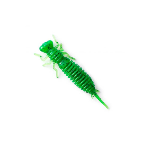 Силіконова приманка Fanatik Larva 1.6" колір 026, імітація личинки бабки, зелена з перцем, універсальна для окуня, мікроджиг та дж