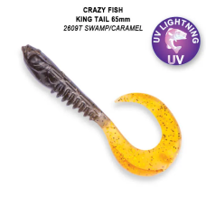 Їстівний силікон Crazy Fish King Tail 2.5" 72-65-2609T-7, твістер, активна приманка, для окуня та щуки