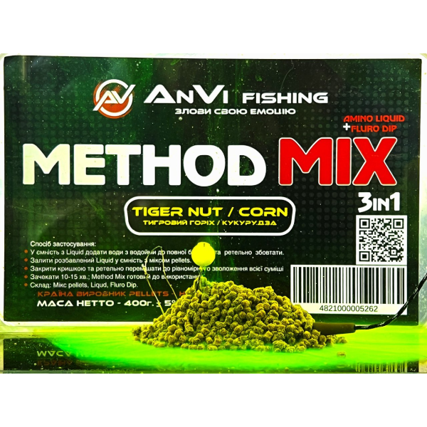Пелети AnVi Method Mix 3in1 Tiger Nut/Corn, 400 г