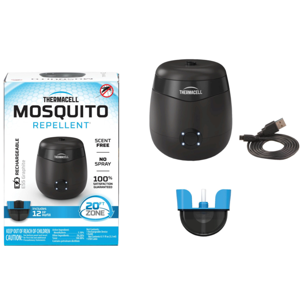 Пристрій від комарів Thermacell E55 Rechargeable Mosquito Repeller /charcoal надійний захист від москітів