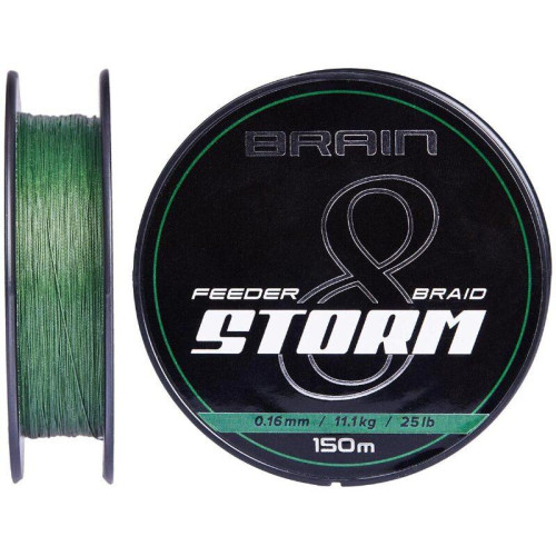 Шнур Brain Storm 8X(green) 150m 0.10mm 13lb/ 5.9kg