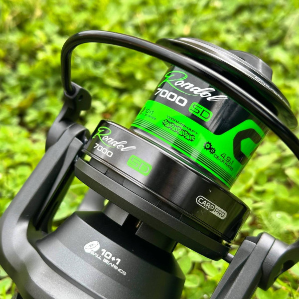 Корпусная катушка Carp Pro Rondel 7000 SD, карповая, алюминиевая шпуля Long Cast, быстрый фрикцион, 10+1