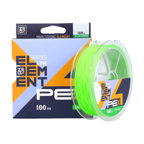 Шнур  ZEOX Element PE X4 100m Fluo Green #0.6