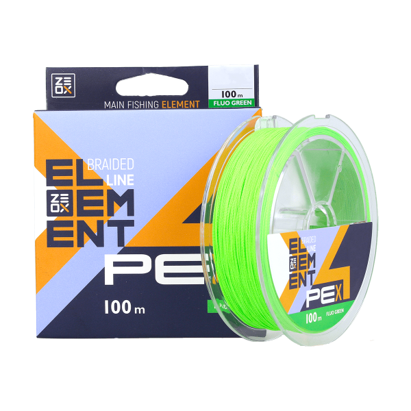 Шнур  ZEOX Element PE X4 100m Fluo Green #0.6