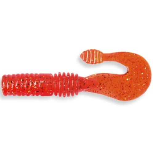 Съедобная силиконовая приманка Crazy Fish Powertail 2.8" 4-70-4-5, твистер с утяжелённым хвостом, аромат чесно
