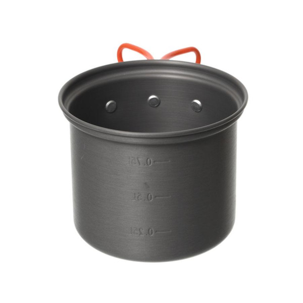 Котел туристический FORREST Trek Pot 900 мл, алюминий, с крышкой-миской и губкой, легкий набор для похода на 1