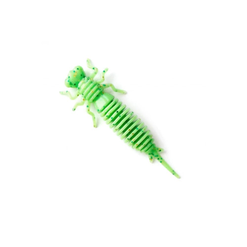 Силиконовая приманка Fanatik Larva 2" 50 мм, цвет 020 кислотный с молоком, 8 шт, имитация личинки стрекозы, дл