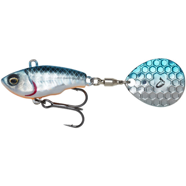 Блесна Тейл-спиннер Savage Gear Fat Tail Spin 55 mm 9.0gr Blue Silver