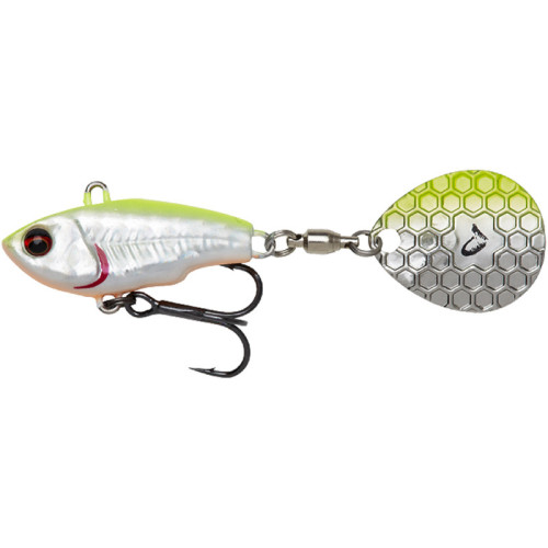 Блешня Тейл-спінер Savage Gear Fat Tail Spin 55 mm 9.0gr Lemon Back Flash
