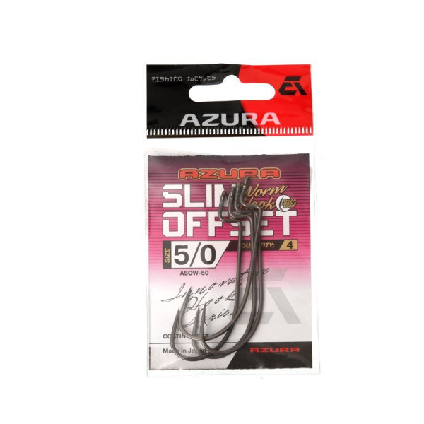 Крючек офсетный Azura Slim Offset Worm Hook #3/0