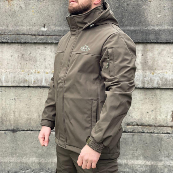 Костюм Fishing ROI OUTDOOR Softshell хакі XXL для риболовлі, якісний, комфортний, теплий