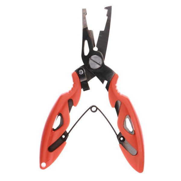 Ножницы Fishing ROI QS-P7505 для рыбалки, универсальные для больших заводн. колец, цв оранж.