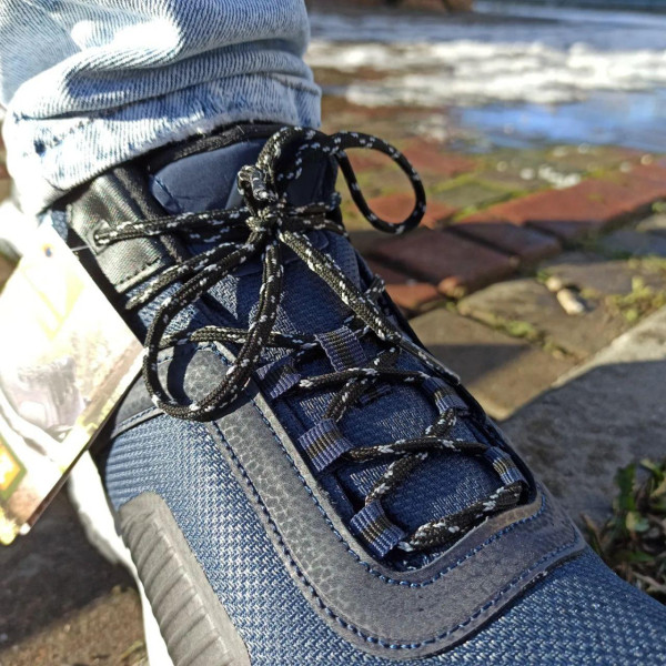 Мужские кожаные трекинговые водонепроницаемые ботинки кроссовки MEN`S HIKERS высокие термо синые 45р