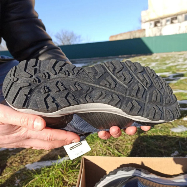 Мужские кожаные трекинговые водонепроницаемые ботинки кроссовки MEN`S HIKERS высокие термо синые 45р