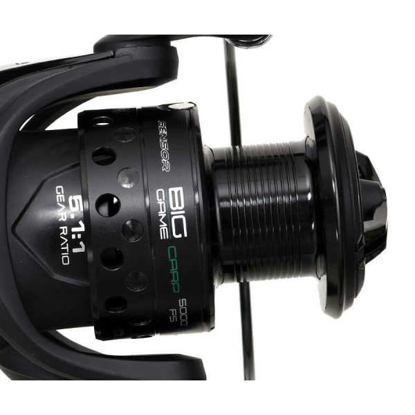 Котушка коропова Flagman Sensor Big Game Carp 5000 FS, з байтранером, алюмінієвою шпулею, S-Curve, Anti-Twist, графітовий корпус
