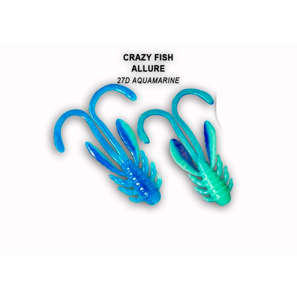 Їстівна силіконова приманка Crazy Fish Allure 1.6" 23-40-27d-6 кальмар, для форелі, окуня, мікроджиг, 8 шт
