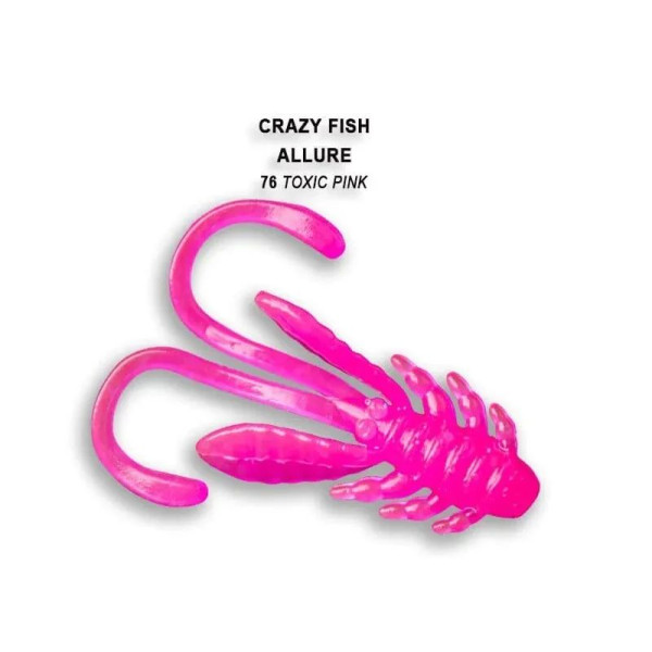 Їстівна силіконова приманка Crazy Fish Allure 1.6" 0,86 г, кальмар, 8 шт, для форелі, окуня, мікроджиг, обтічна форма, універсальн
