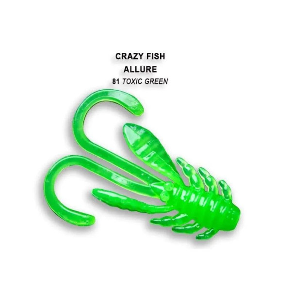 Їстівна силіконова приманка Crazy Fish Allure 1.6" 8 шт, колір 23-40-81-6 кальмар, для форелі, окуня, ефективна мікроджиг приманка