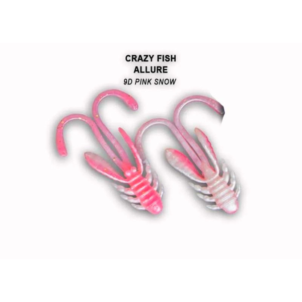Їстівна силіконова приманка Crazy Fish Allure 1.6" (0,86 г) колір 23-40-9d-6, для форелі, окуня, мікроджиг, 8 шт