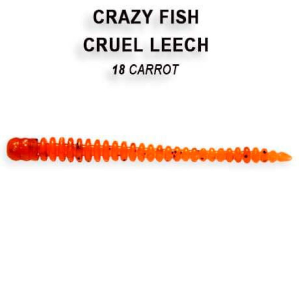 Їстівна силіконова приманка Crazy Fish Cruel Leech 2.2" 8-55-18-6 кальмар, пасивний хробак, для лову окуня, судака, форелі