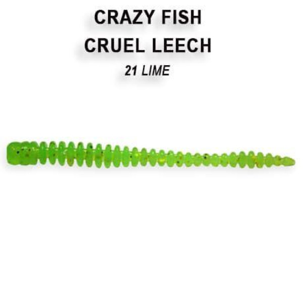 Їстівна силіконова приманка Crazy Fish Cruel Leech 2.2" 8-55-21-6 кальмар, апетитна, реалістична, для лову хижої риби