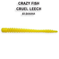 Їстівна силіконова приманка Crazy Fish Cruel Leech 2.2" 5 шт, аромат часник, реалістична п'явка для хижої риби