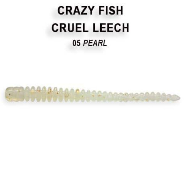 Їстівна силіконова приманка Crazy Fish Cruel Leech 2.2" 8-55-5-1, аромат анісу, апетитна п’явка для лову хижої риби