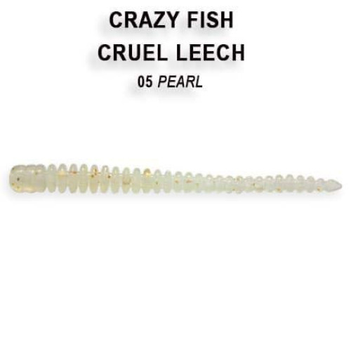Съедобная силиконовая приманка Crazy Fish Cruel Leech 2.2" 5-8 см кальмар, реалистичная, с аттрактантами, для
