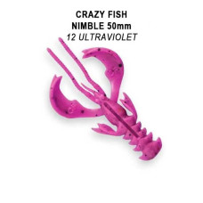 Їстівна силіконова приманка Crazy Fish Nimble 2" 50-50-12-6-F, кальмар, активний рак для окуня, універсальна для джигу, Dropshot,