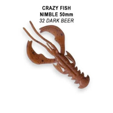 Їстівна силіконова приманка Crazy Fish Nimble 2" 50-50-32-6-F кальмар, активний рак, набір приманок для окуня, судака та щуки