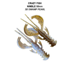 Їстівна силіконова приманка Crazy Fish Nimble 2" 50-50-3d-6-F – активний рак, кальмар, універсальна для лову окуня, щуки, судака