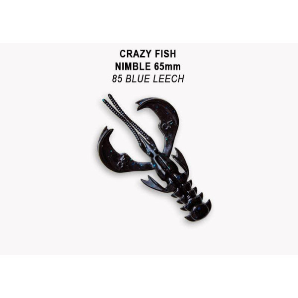 Їстівна силіконова приманка Crazy Fish Nimble 2.5" 44-65-85-6 кальмар, активний рак для лову окуня, щуки та судака