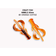 Їстівна силіконова приманка Crazy Fish Nimble 2.5" 44-65-8d-6, рак для лову окуня, щуки та судака