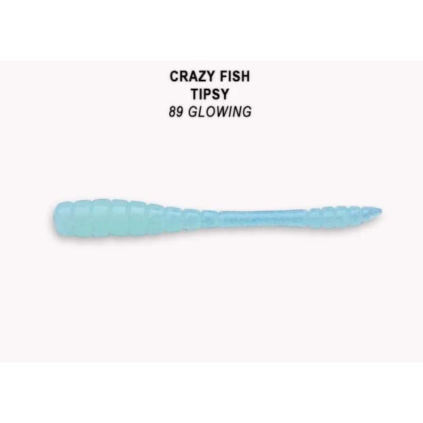 Їстівна силіконова приманка Crazy Fish Tipsy 2" 50 мм кальмар для хижої та мирної риби, активний слаг для джигу та мікроджигу