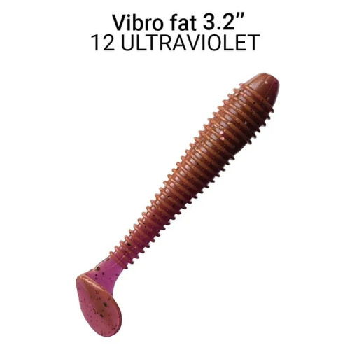 Съедобная силиконовая приманка Crazy Fish Vibro Fat 3.2" 73-80-12-6 кальмар, виброхвост для ловли щуки, судака