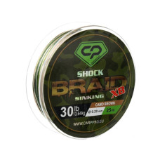 Шок-лідер CARP PRO DIAMOND Плетений PE 8x шок-лiдер 30 lb 25 м коричн. камо