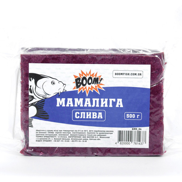 Мамалыга BOOM Слива (500г) ароматизатор для мирной рыбы