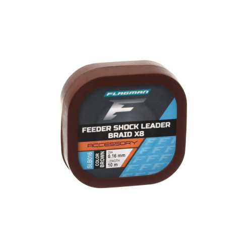 FLAGMAN Шоклидер фидерный FEEDER SHOCK LEADER BROWN 0,16mm 10m поводковый шнур