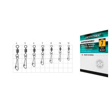 Вертлюг із застібкою Fishing ROI Impressed rolling swivel with hooked snap №8