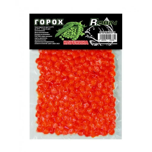 Горох вакуум Robin 100 гр - клубника, насадка для рыбалки