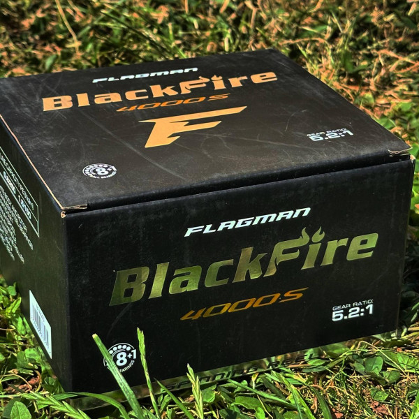 Катушка спиннинговая Flagman BlackFire 4000S '23, графитовый корпус, алюминиевая низкопрофильная шпуля