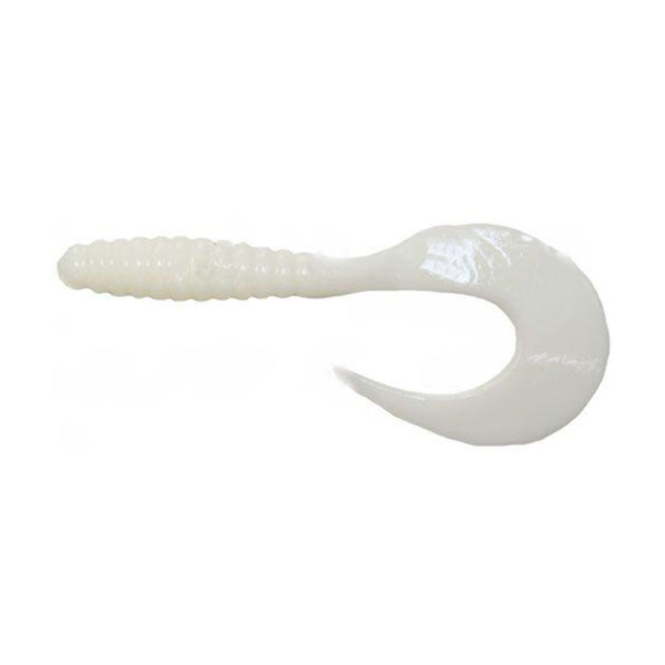 Силіконовий твістер Manns Twister 1.2" W, 3 см, білий колір, активна гра, для хижої риби, джиг, спінінг