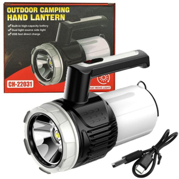 Ліхт. акум. з ручкою СН-22031-XPG+LED(white+yellow) Li-Ion аккум., ЗП Туре-С, Box